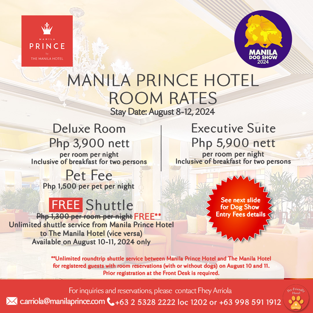 Manila Prince Hotel Introduces Pawsome Rates for the Manila Dog Show ...
